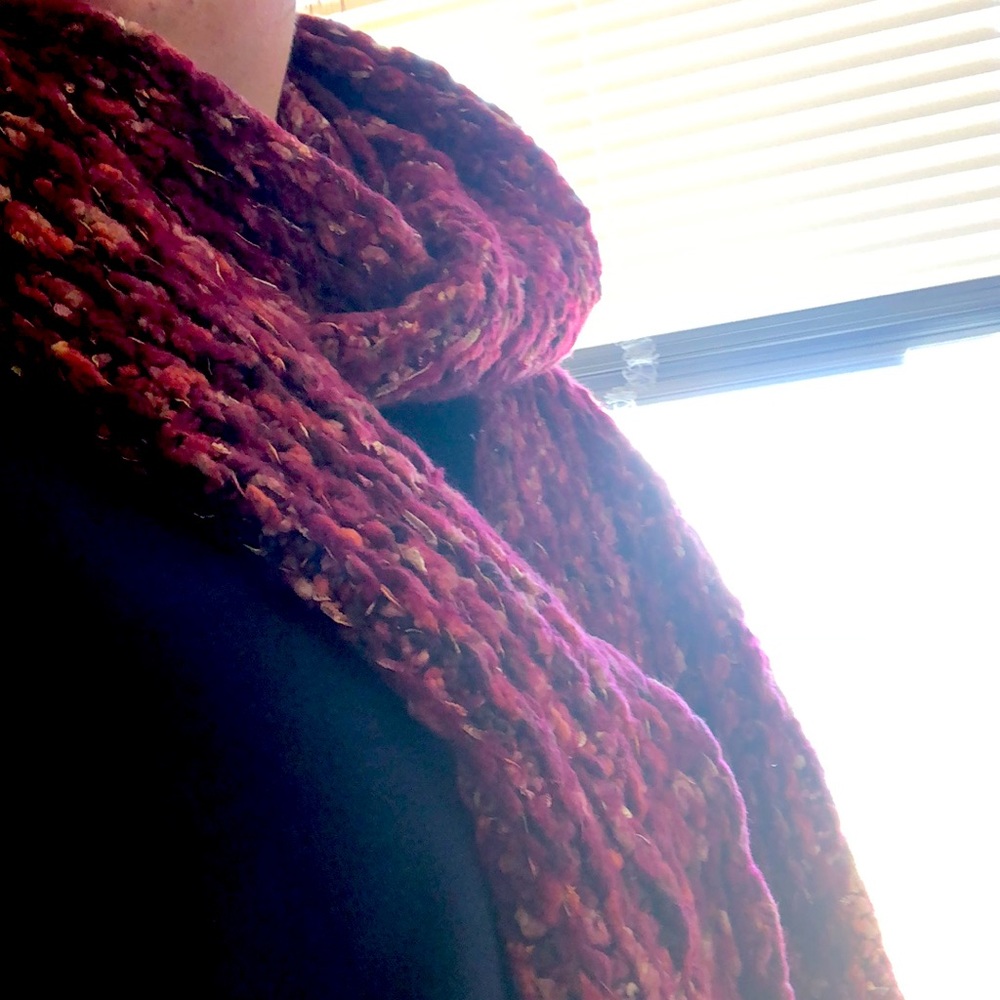 Red multicolored scarf
